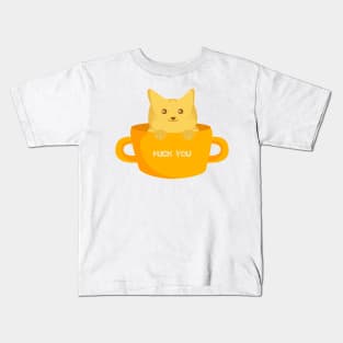 the cat fuck you Kids T-Shirt